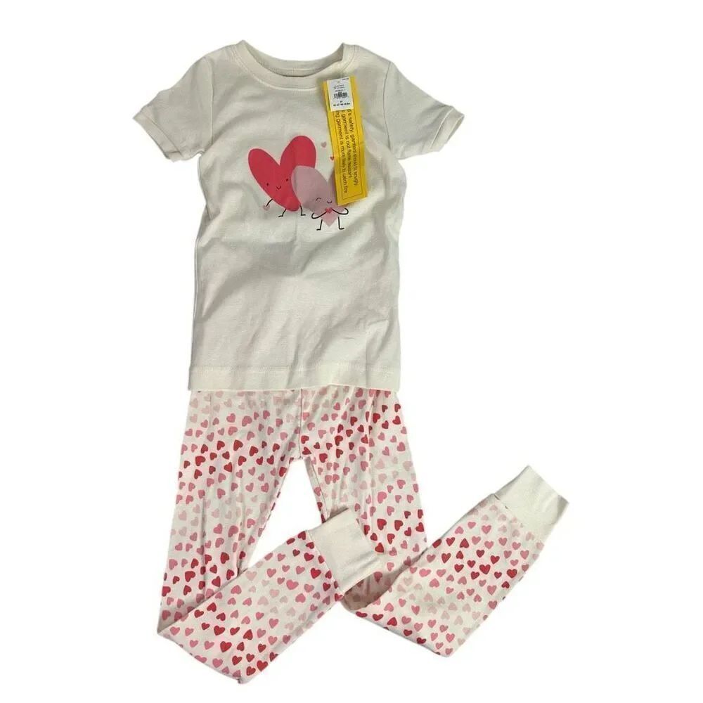 Old Navy 5T Short Sleeve Pajamas hearts NEW